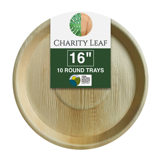 16" Inch Round Decorative Palm Leaf Fiber Platter