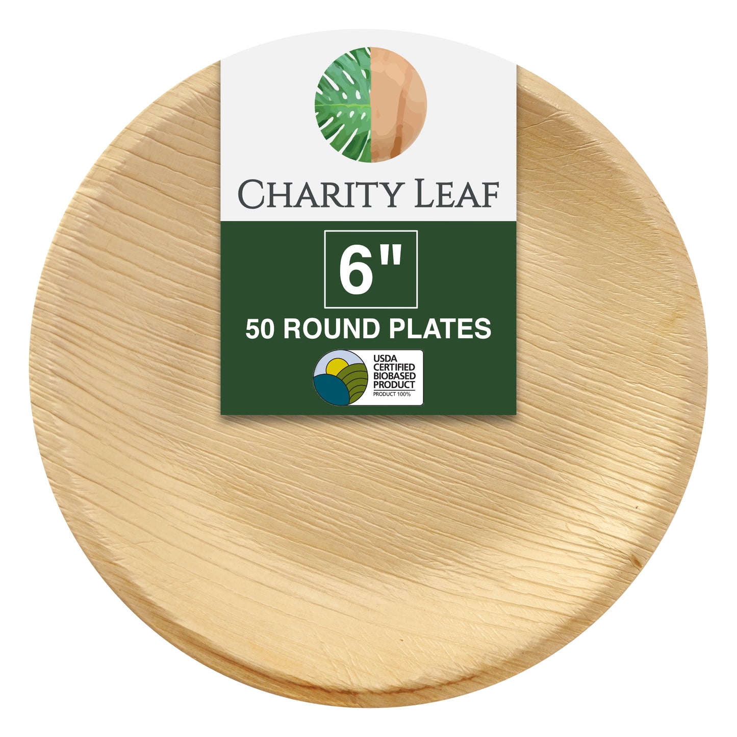 6" Inch Round Decorative Palm Leaf Fiber Plate
