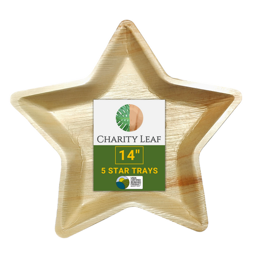 14" Star Decorative Palm Leaf Fiber Tray