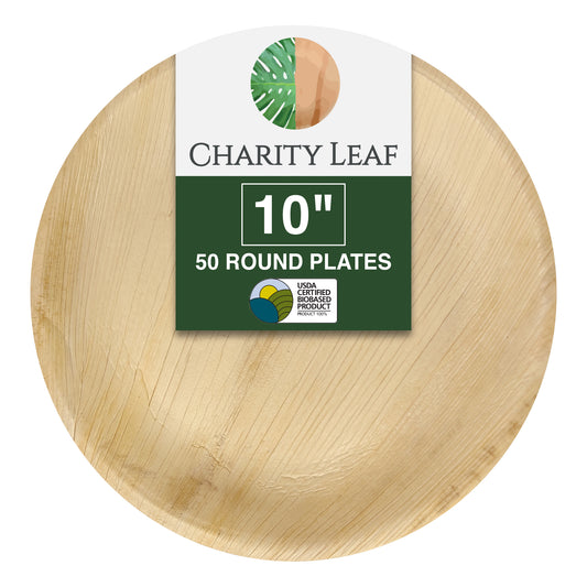 10" Inch Round Decorative Palm Leaf Fiber Plate