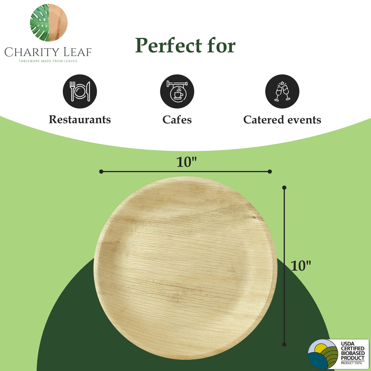10" Inch Round Decorative Palm Leaf Fiber Plate