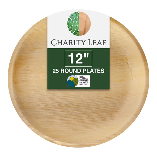 12" Inch Round Decorative Palm Leaf Fiber Platter