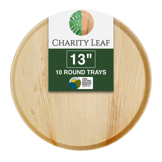 13" Inch Round Decorative Palm Leaf Fiber Platter