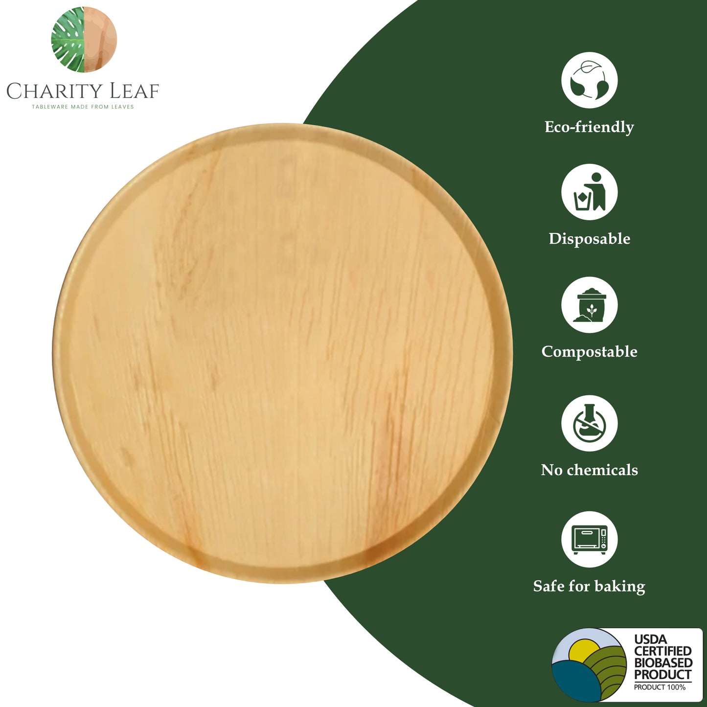 13" Inch Round Decorative Palm Leaf Fiber Platter