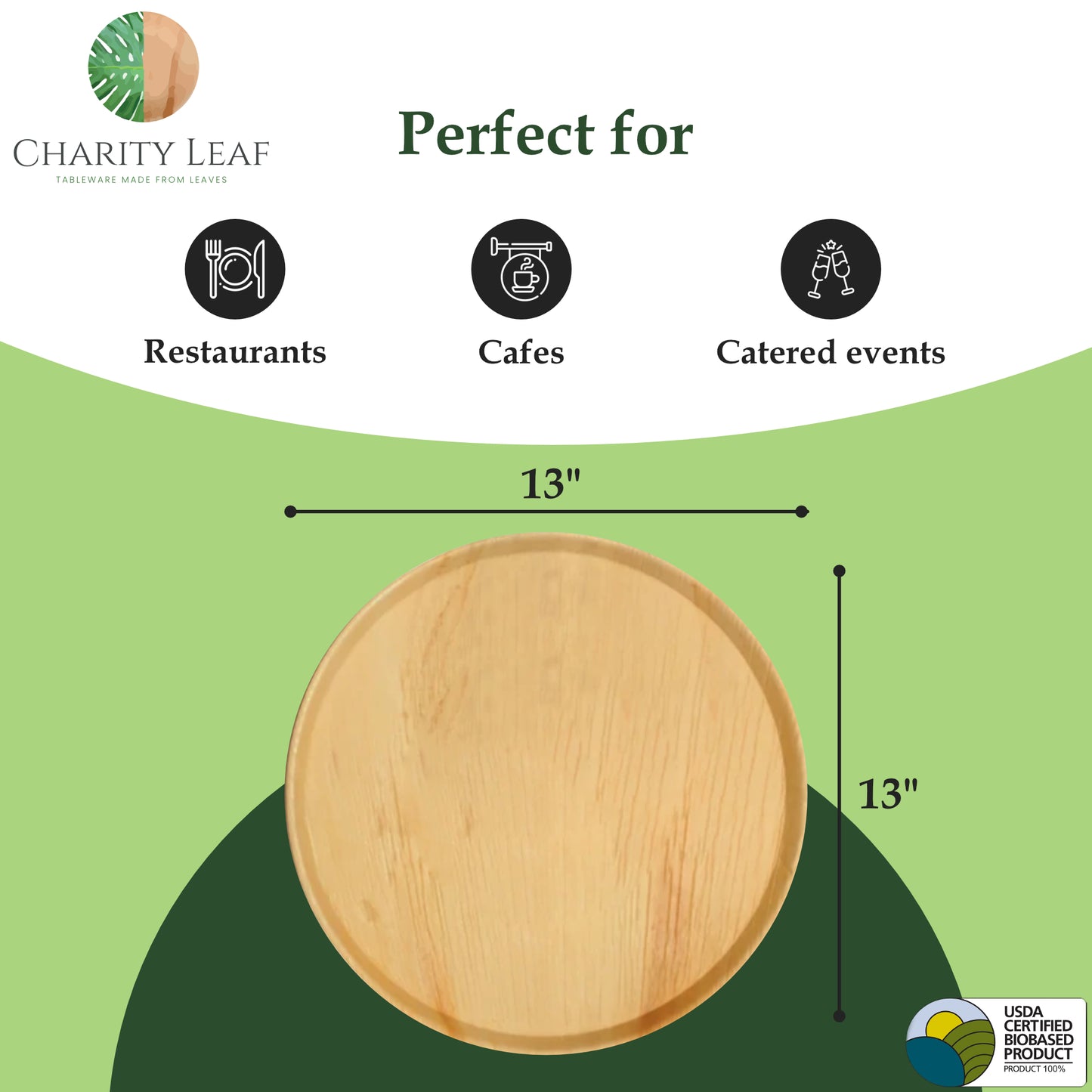 13" Inch Round Decorative Palm Leaf Fiber Platter