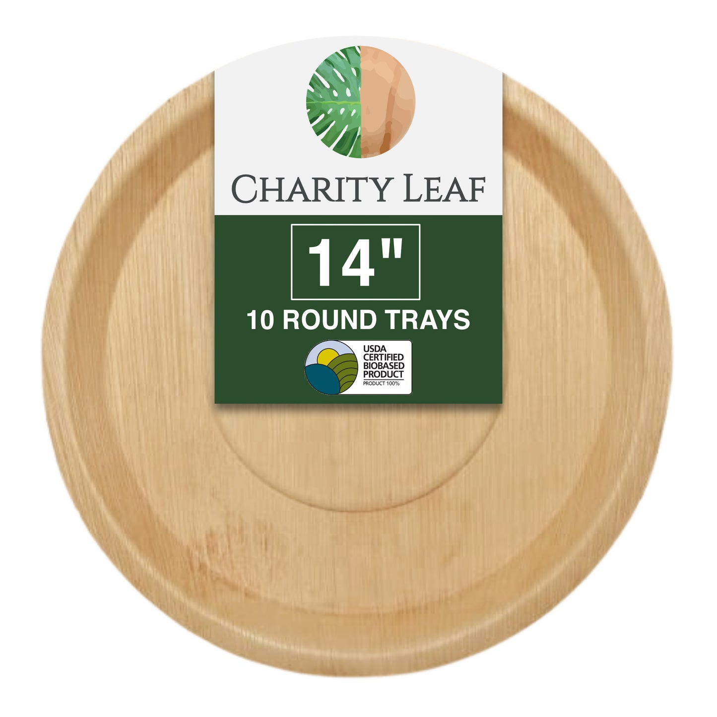 14" Inch Round Decorative Palm Leaf Fiber Platter