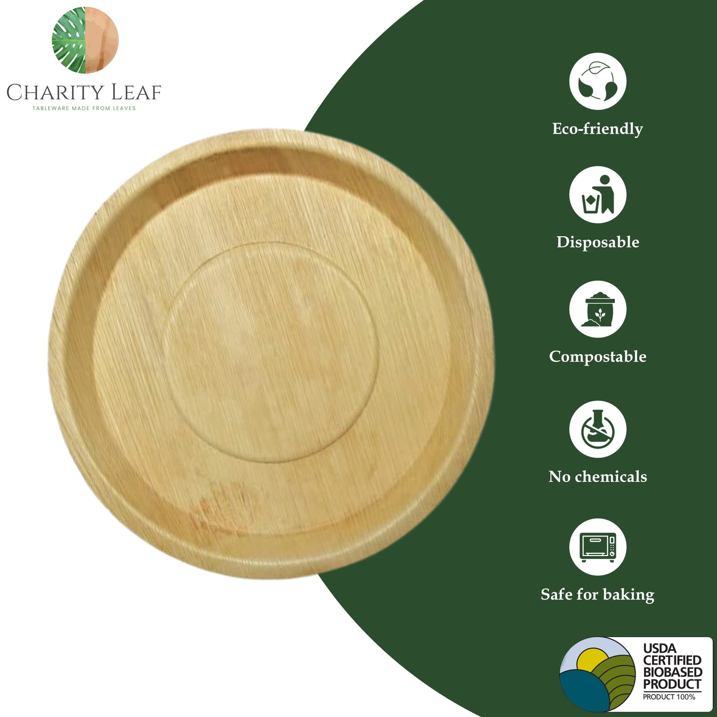 14" Inch Round Decorative Palm Leaf Fiber Platter