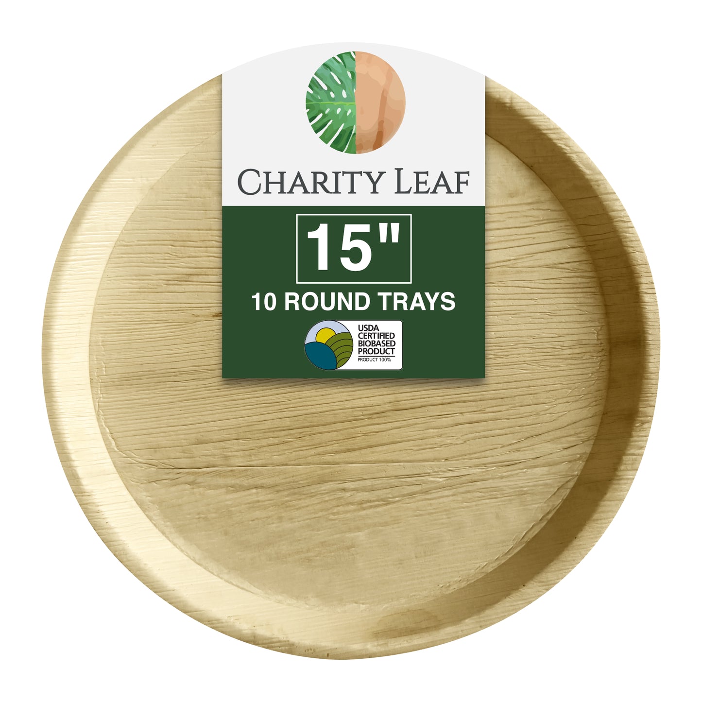 15" Inch Round Decorative Palm Leaf Fiber Platter