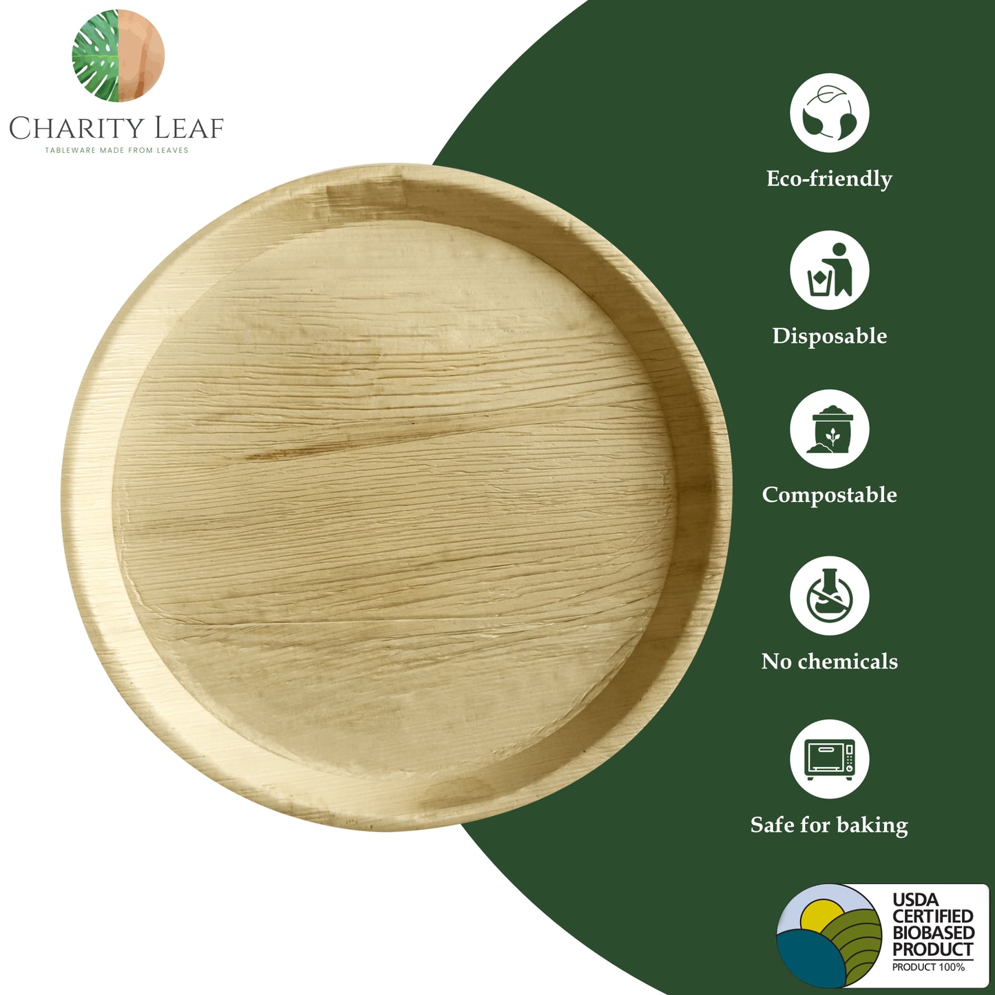 15" Inch Round Decorative Palm Leaf Fiber Platter