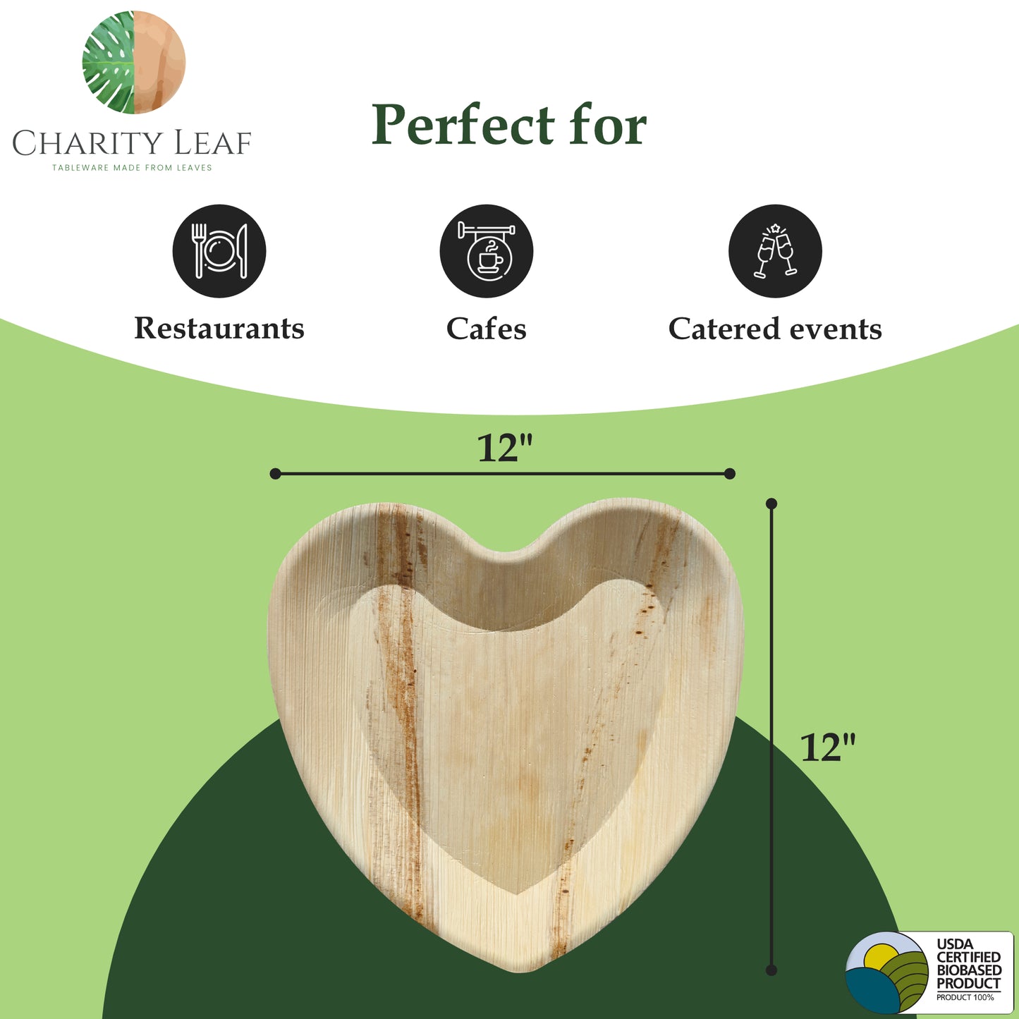 12" Inch Decorative Palm Leaf Fiber Plate