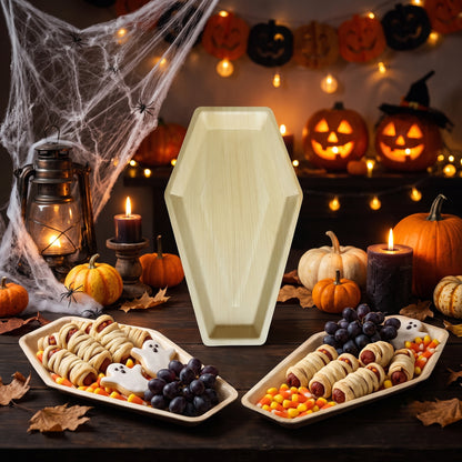 14" x 9" Coffin Natural Disposable Bamboo Tray