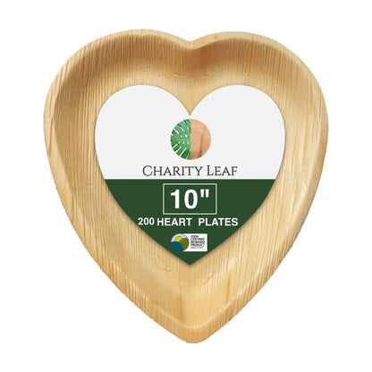 10" Inch Heart Decorative Palm Leaf Fiber Plate