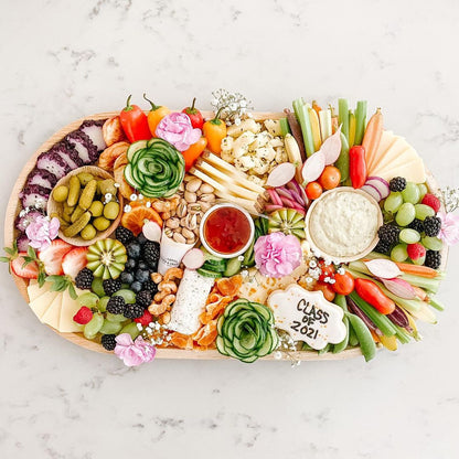 22x12 inch palm leaf charcuterie platter disposable charity leaf