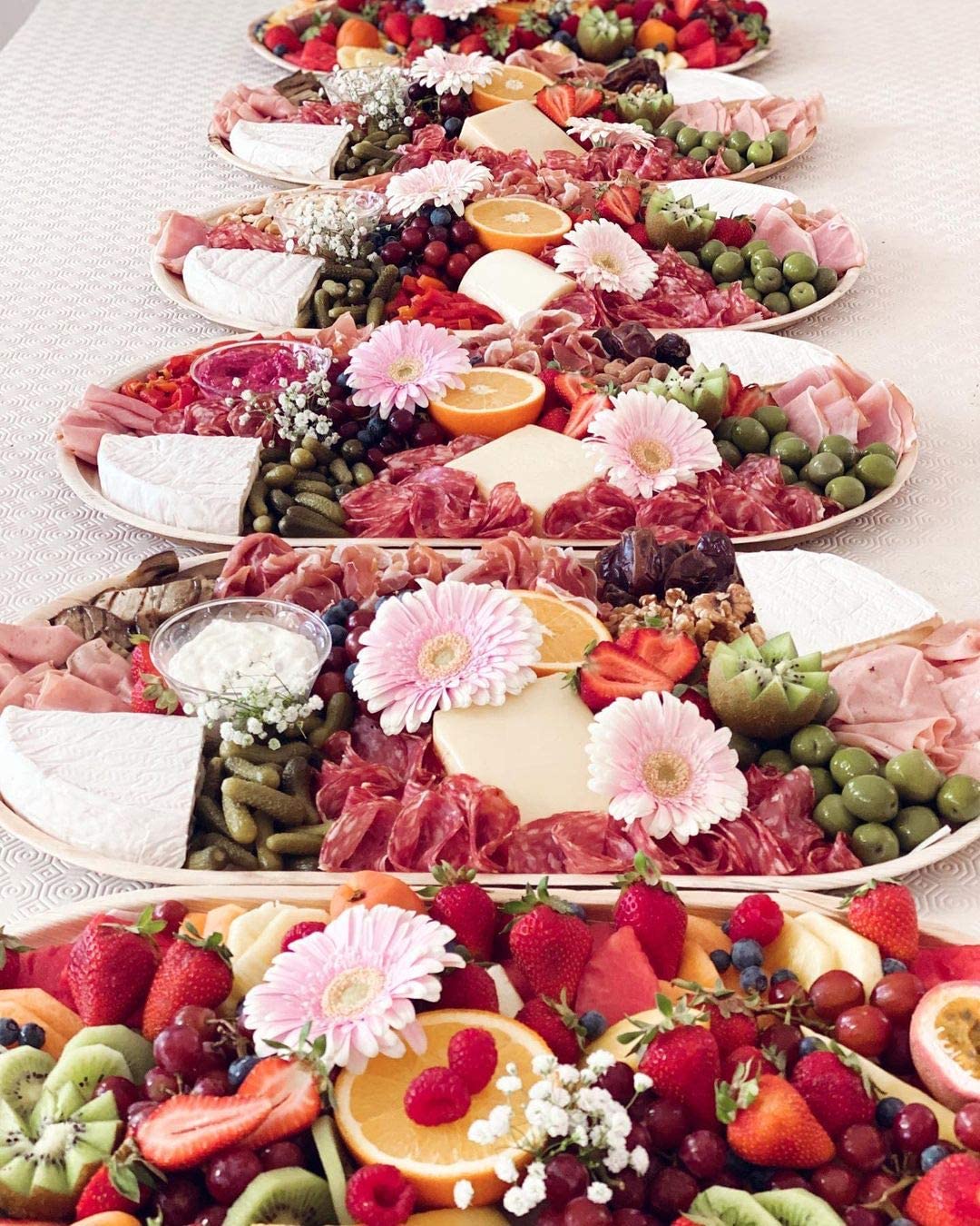 22x12 inch palm leaf charcuterie platter disposable charity leaf